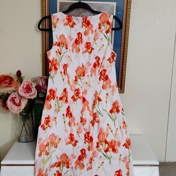 Floral sheath Dress Size 6 sleeveless Spring Eastsr Party Wedding Guest Work - Picture 5 of 7